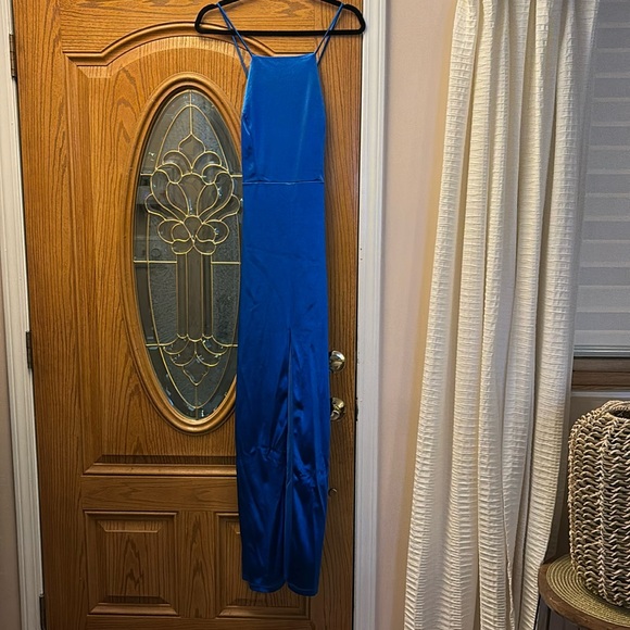 Satin Blue Dress from LuLu’s - Picture 2 of 8